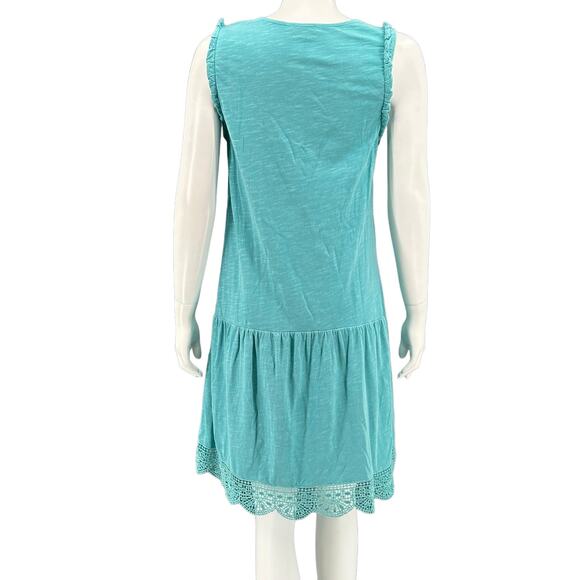 Sundance Dress Womens Medium Aqua Sleeveless 100% Cotton Ruffles Coastal Boho - Picture 5 of 7